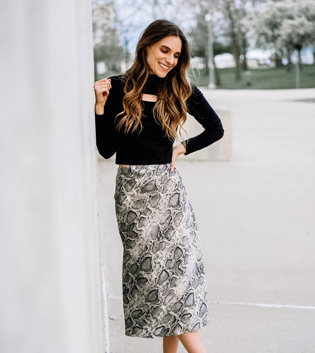 Victory Night Snake Printed Skirt En Route Fashion Boutique