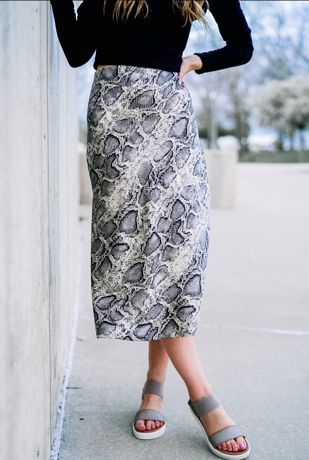 Victory Night Snake Printed Skirt En Route Fashion Boutique